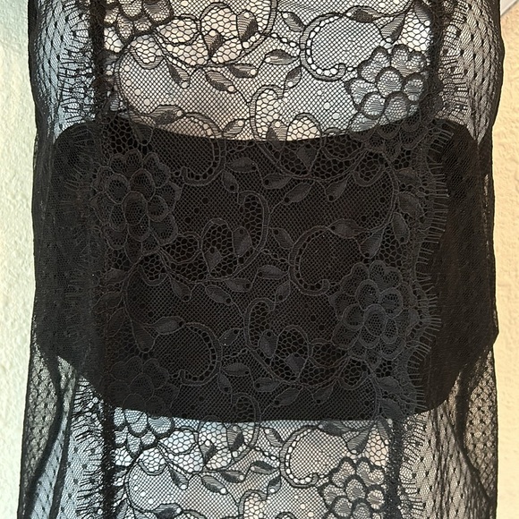 Express Black Lace Gothic Victorian Blouse - Picture 3 of 15